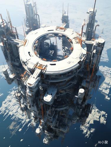 Space Aerial View Clockpunk Futuristic Illustration by John Harris and Kim Jung Gi