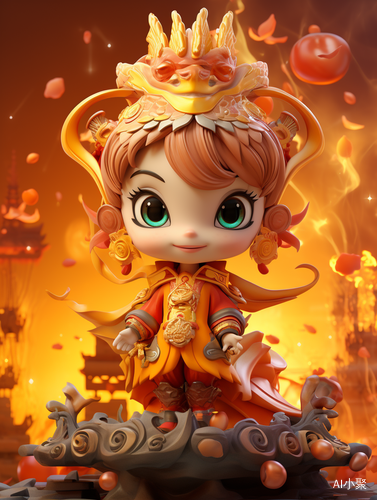 Super Cute Girl Dragon Dance - 3D Rendering with 8K Wallpaper