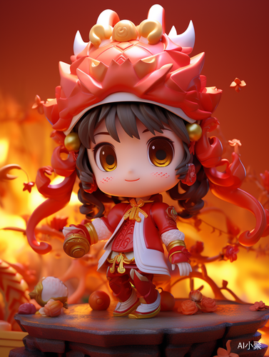 Super Cute Girl Dragon Dance - 3D Rendering with 8K Wallpaper