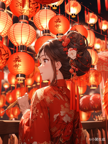 古风红色，彩灯布京城，中元佳节
