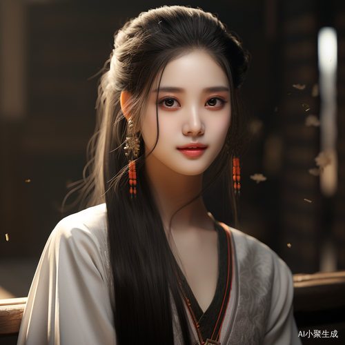 古代中国女孩的大眼睛、杏眼和微笑唇