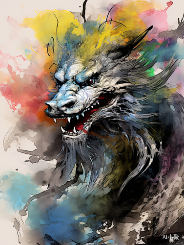 Chinese Ink Dragon: Abstract Style, Classical Colors