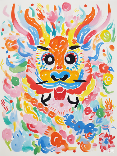 Cute Chinese Dragon Illustration with Vibrant Colors