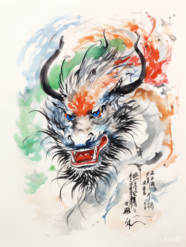 Lovely Chinese Dragon Painting by Qi Baishi for Chinese New Year