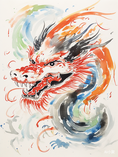 Lovely Chinese Dragon Painting by Qi Baishi for Chinese New Year