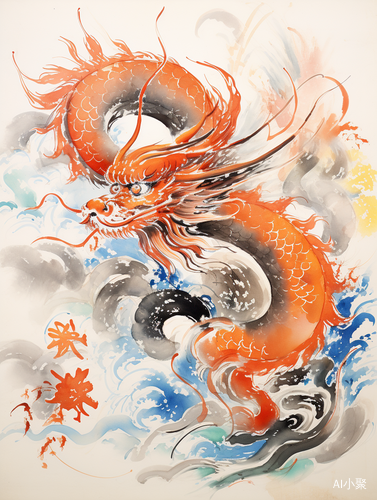 Lovely Chinese Dragon Painting by Qi Baishi for Chinese New Year