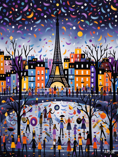 Painting of Rhythm in Paris by Bob Staake