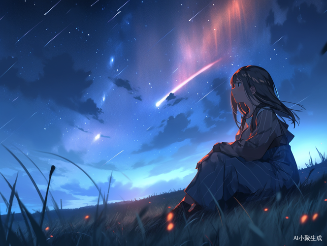 静谧夜空中的新海诚女孩