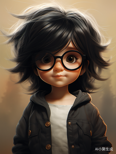 Exaggerated Caricature Photo of Child in Lilia Alvarado and Sarah Andersen Style