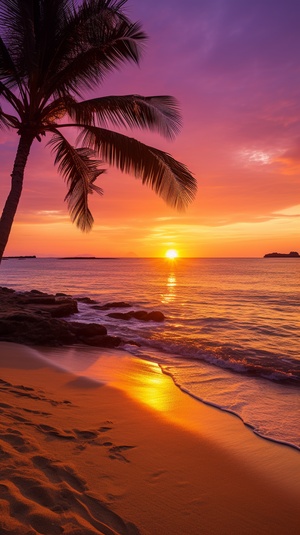 Golden Sunset on Serene Beach