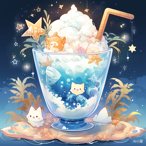 Starry Ice Cream Milk Tea with Dreamy Decor