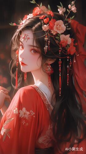 中国古风女子大婚之日的华丽红妆