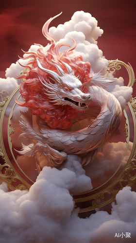 Elaborate Dragon in Translucent Glass: A Ruby and Gold Anime Aesthetic