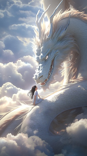 A 12-Year-Old Girl Riding the Surreal Blue and White Porcelain Dragon