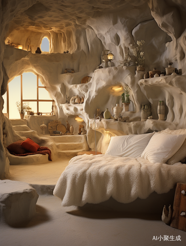 Cozy Bedroom in Storybook-esque Cave