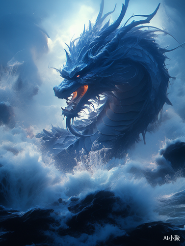 Cinematic Chinese Ancient   Mythological Style with a Blue Orient Dragon