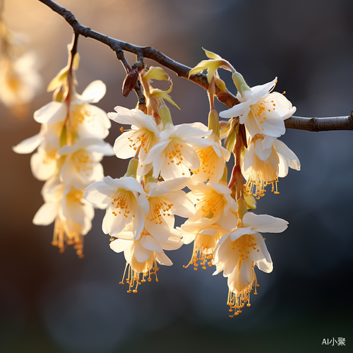 腊梅花的晶莹剔透与阳光柔和