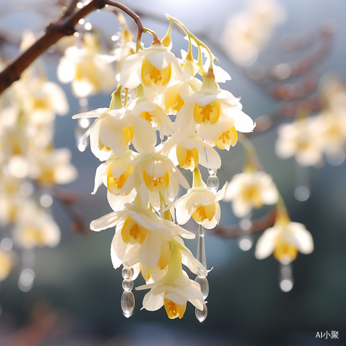 腊梅花的晶莹剔透与阳光柔和