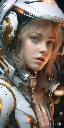 Cute Girl in Intricate White Mechsuit: Hyper-Realistic 8K Photography