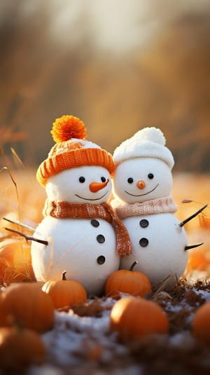 Soft and Dreamy Stereoscopic Photography of Two Snowmen