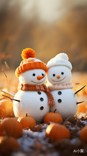 Soft and Dreamy Stereoscopic Photography of Two Snowmen