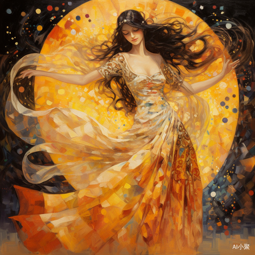 Klimt-Inspired Dancing Woman: A Modern and Traditional Masterpiece