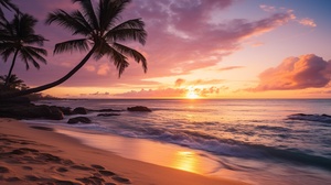 Golden Sunset on Serene Beach