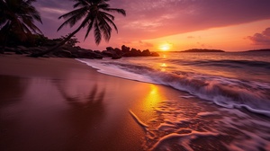 Golden Sunset on Serene Beach