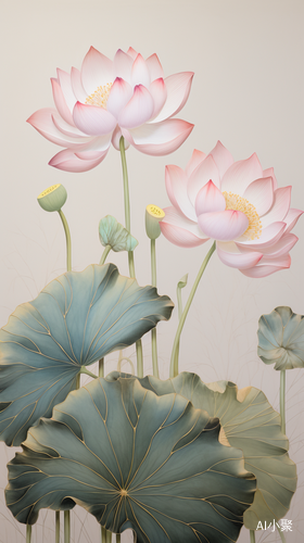 Romantic Graffiti: Two White Lotus Flowers on Pink