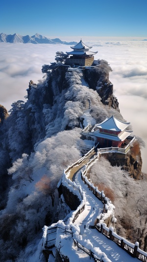 冈仁波齐，山顶积雪，日照金山，高大陡峭，雄伟，壮观，逼真，