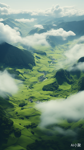 Mesmerizing Aerial Photography of Large Clouds over Grassy Valleys