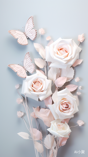 Silk-made Roses and Butterflies: Dreamy and Elegant