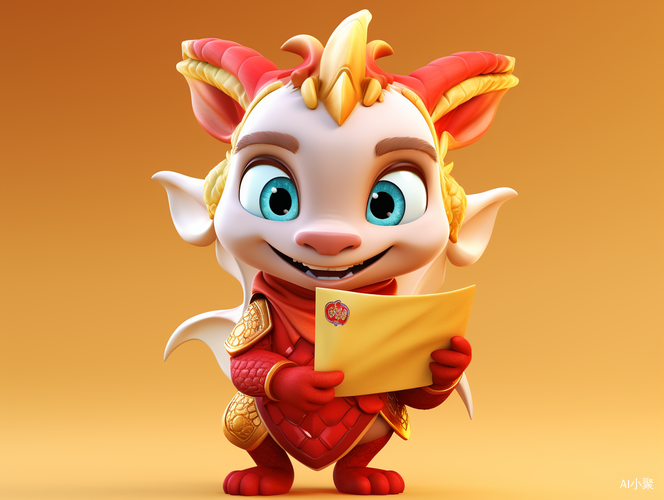 Cool Chinese Dragon with Big Eyes: 3D Rendered, High Detail