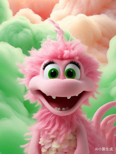 Happy Pink Green Chinese Dragon in Pixar Animation Style