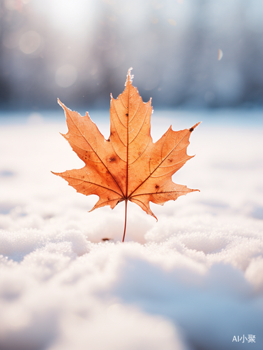 Melancholic Symbolism: A Maple Leaf on Snow