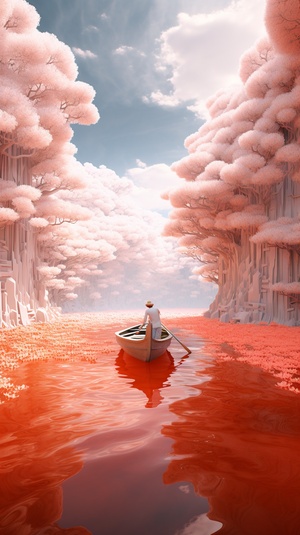 Surreal 3D Landscape: A Vivid Nature Scene