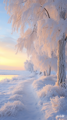 美丽的雪景早上