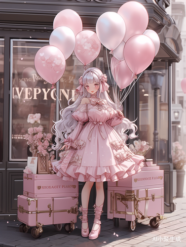 Dreamy Pink Cherry Cosplay Kit with Feminine Sticker Art