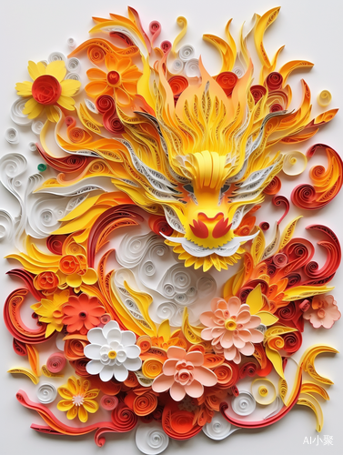 Chinese Zodiac Dragon Paper Quilling Style