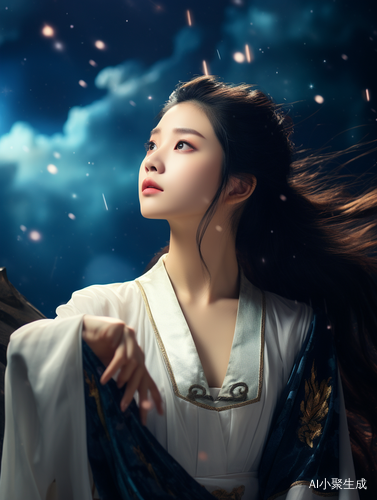 中国美女与星空的禅意杰作