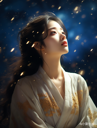 中国美女与星空的禅意杰作