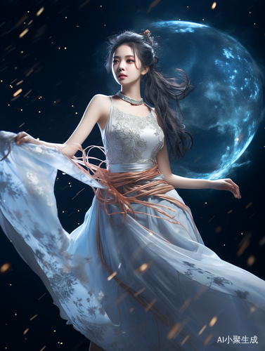 美丽中国女孩的超真实未来主义杰作