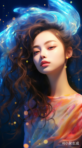 超现实主义未来主义32K杰作，宇宙灵感的中国女孩
