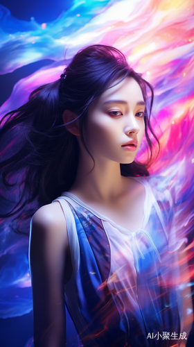 超现实主义未来主义32K杰作，宇宙灵感的中国女孩