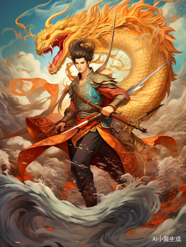 中国古代少年英雄：金龙战彩祥云