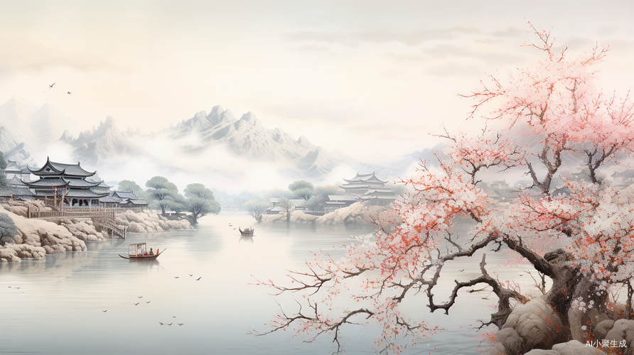 清明上河图-中国水墨画的超高画质3D渲染