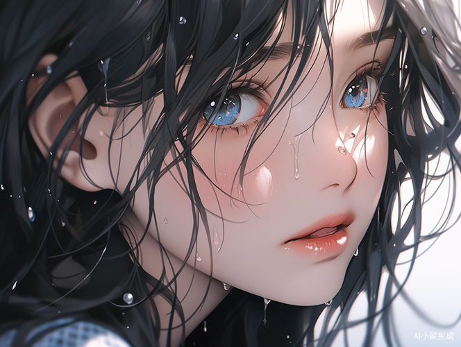 美丽瞳眸：高清皮肤下泪痣女士