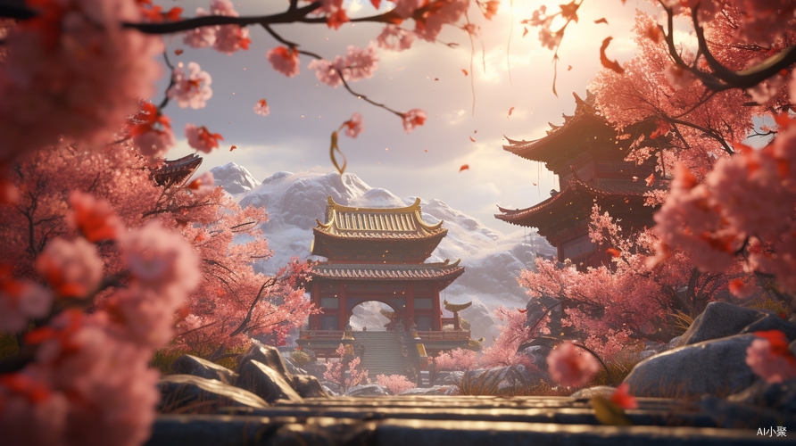 Super Realistic Macro Scene of Spring Festival Scrolls