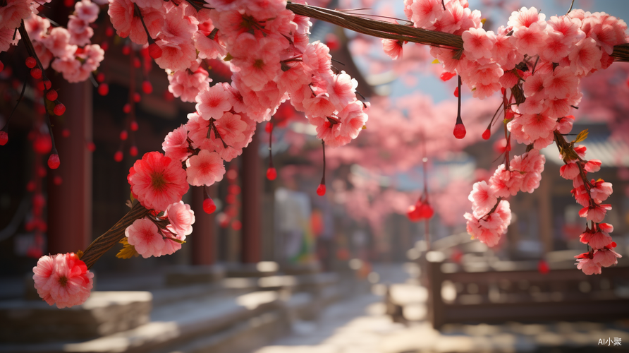 Super Realistic Macro Scene of Spring Festival Scrolls