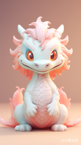 Trendy 3D Chinese Dragon with Fluffy Plush Texture